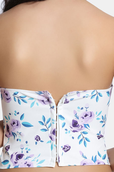 Zivame Non-Padded Short Slip Corset - Purple Print — image 6